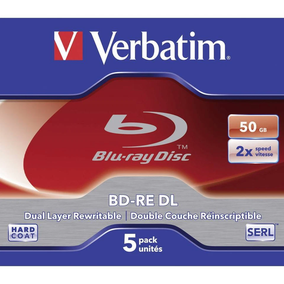Verbatim 43760 Blu-ray BD-RE DL Rohling 50 GB 5 St. Jewelcase
