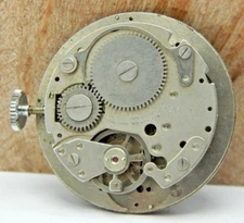 Vintage Marcel Basis men's wrist watch movement with date, gray dial and crown