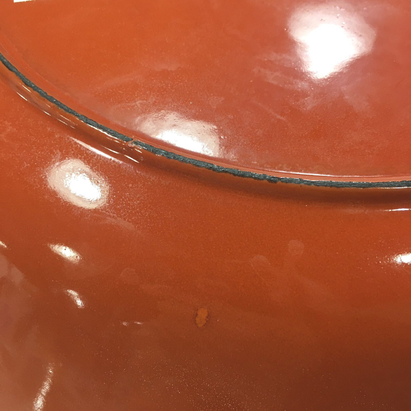 Vintage Copco Denmark Micheal Lax Orange Enamel Cast Iron Paella Pan