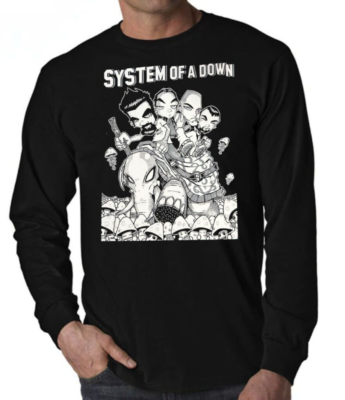 System of a Down Heavy Metal Band Men's Black Long Sleeve