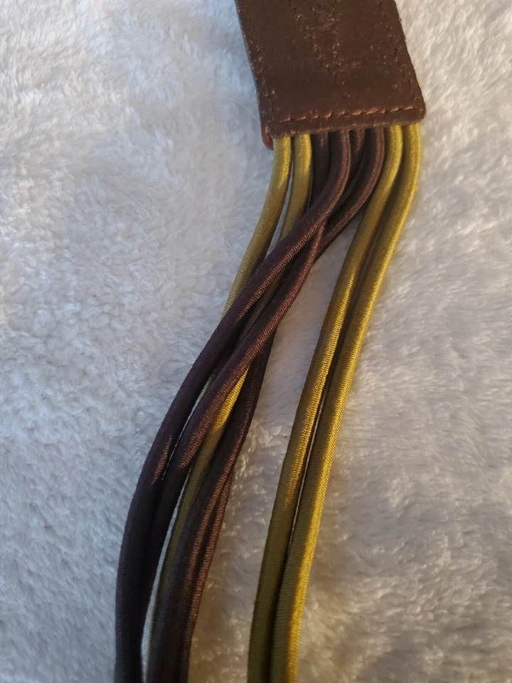 Cinturón elástico Old Navy para mujer L/XL marrón/verde poliéster/cuero Foto 2 de 4