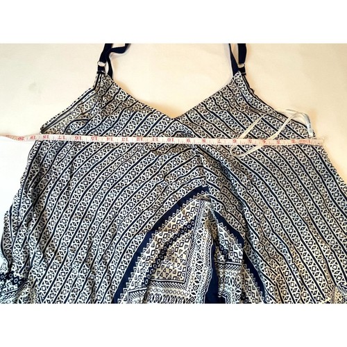 Blu Pepper Women Geometric Asymmetrical Dress Trapeze Adjustable Strap Blue SZ M - Picture 4 of 7