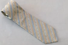 Altea 100% silk, made in Italy, handmade, light blue gold accents 60” X 3.75”