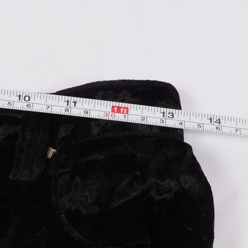 Versace Jeans Couture Vintage Women's Black Crushed Velvet Pants Size 27 XS / S - Picture 9 of 13