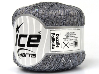Dazzle Paillette Grey Iridescent Mini Sequin 80900 Ice Yarns 25g