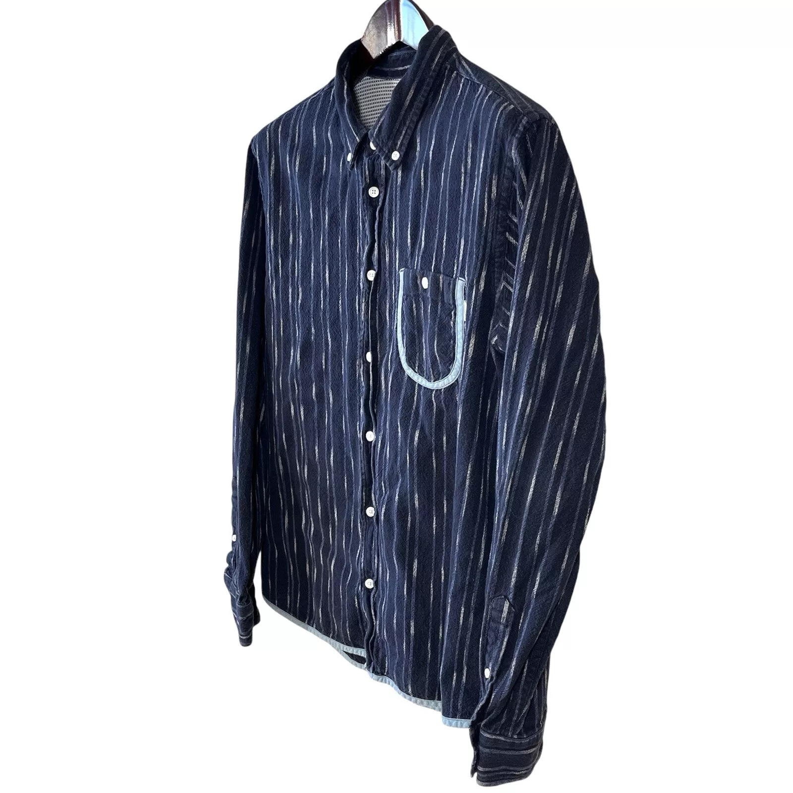 burton hiking cotton stretchy button down back vent outdoor shirt
