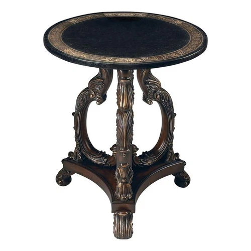Butler Specialty Company Lafayette Round Stone Side Table - Black - Picture 2 of 3