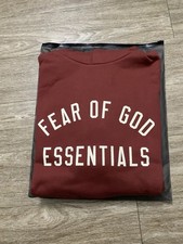 Fear Of God Essentials Hoodie  Crimson  Size Small - AUTHENTIC -
