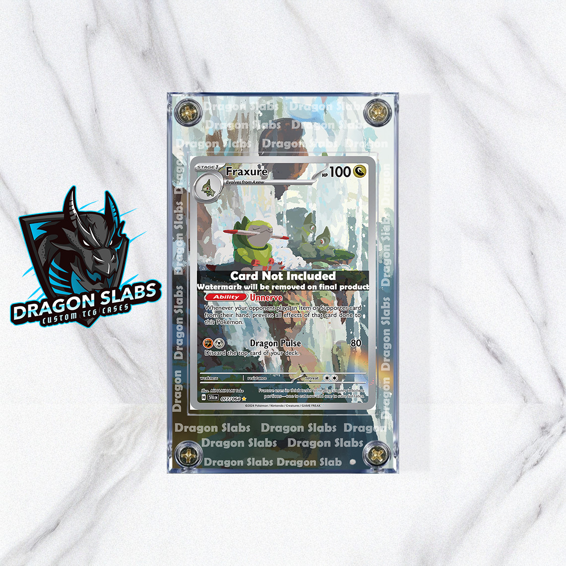 Pokemon Fraxure IR 077/064 Shrouded Fable Extended Art Case