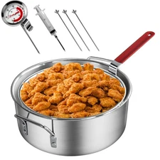 10QT Outdoor Fish Fryer Kit, Heavy-Duty Aluminum Pot & 10QT Basket with Syrin...