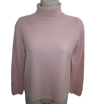 Valerie Stevens 100% Cashmere Pink Turtleneck Petite Size PS
