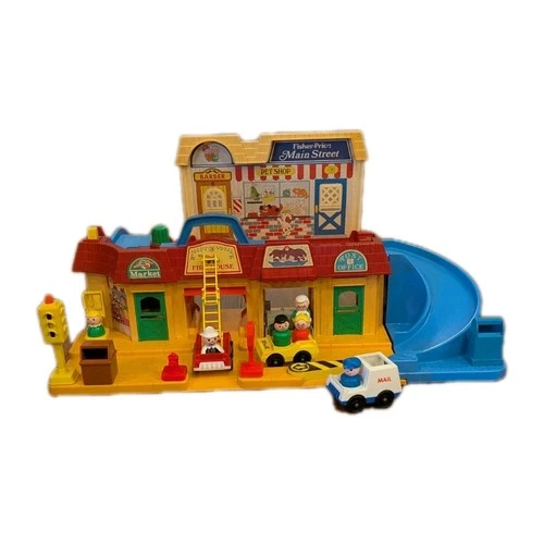 Vintage 80s #2500 MAIN STREET FISHER PRICE LITTLE PEOPLE Set