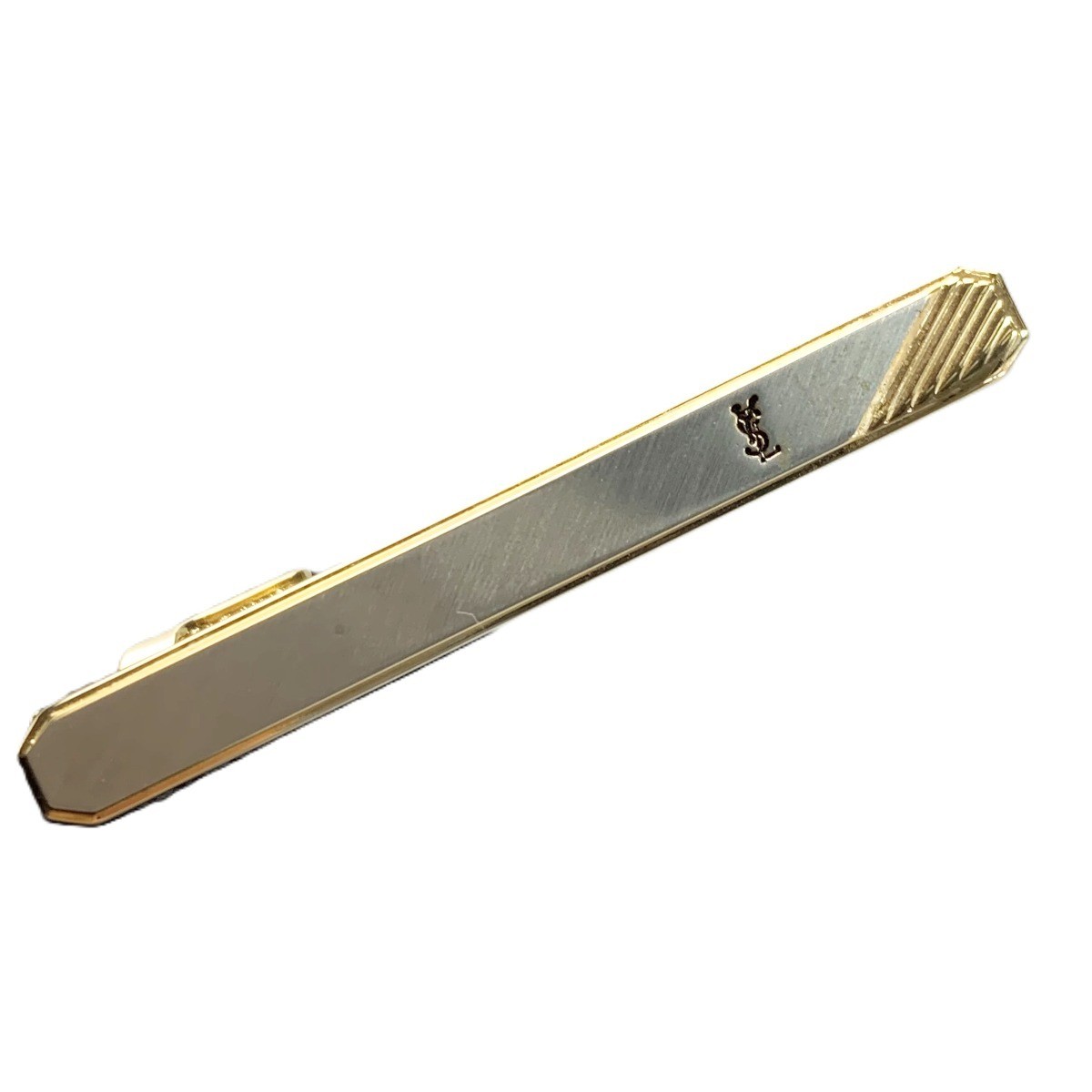 Yves Saint Laurent Shell Cufflinks Tie Clip 5055 Combination Stainless Steel Wit thumbnail 3