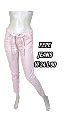 Pepe Jeans W 24 L 30 Taille 34 NEUF pantalon jeans jean denim rose poudre femme - Photo 1/3