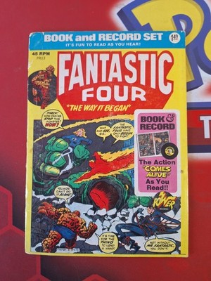 Fantastic Four: ''The Way It Began''-Book and Record Set #Pr13 (Peter Pan 1974)