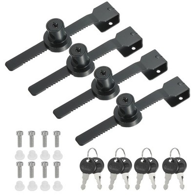 Sliding glass block, 4pcs chrome finish without drill, black
