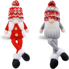2PCS Christmas Gnome Plush Figurines – Scandinavian Tomte Table Decorations... 