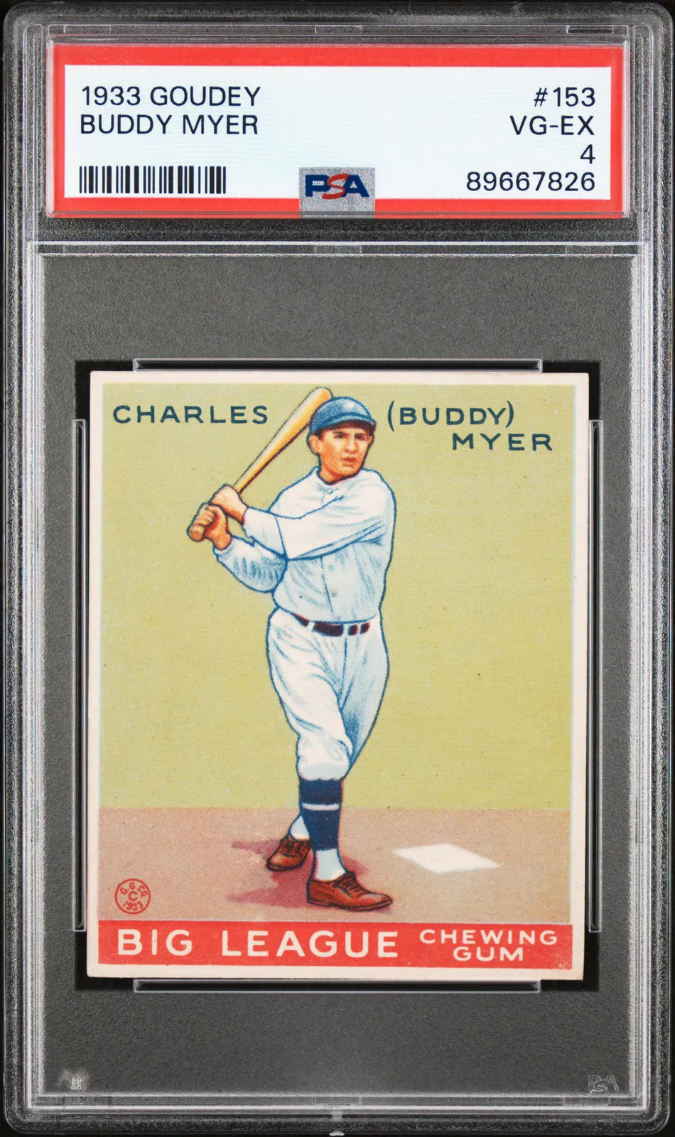 1933 Goudey Buddy Myer #153 PSA 4