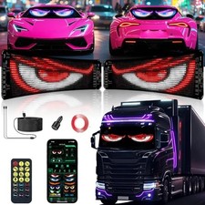 2 Pack Devil Eyes Light for Cars, LED Car Sign Windshield Display, 3.9" x 13.8"