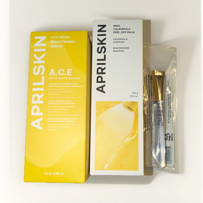 APRILSKIN Calendula Peel-Off Face Mask 3.52 oz - Brightening Serum Set 