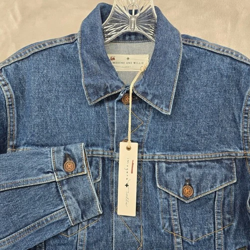 Imogene and Willie Wilkins Jacket Mens Small Indigo Washed Denim Trucker Jacket - product listing photo