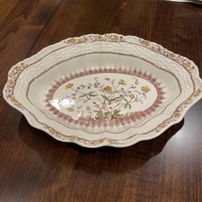 Rare edged Vtg Copeland Spode Buttercup Old Backstamp Oval Vegetable Bowl 10”