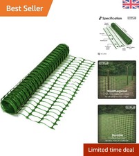 Reusable Green Barrier Mesh Fencing 1m x 15m - Ideal for Garden and Construction