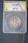 1921-S  ANACS Certified  VG  10  Walking Liberty Half Dollar
