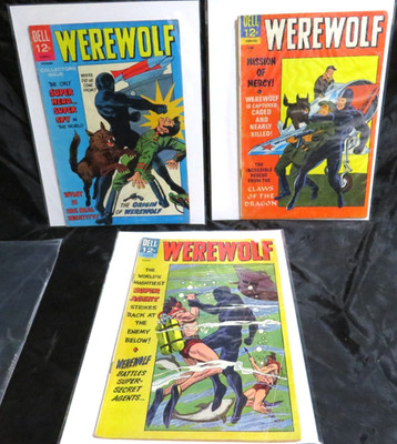 Dell WEREWOLF No. 1 2 3 (1966) Complete Set! Super Hero Spy!
