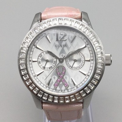 Guess Womens Watch 42mm Breast Cancer Awareness Leather Day  display picture 3