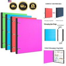 Telescoping 3 Ring Binder - 4PCS, Portable Plastic 3 Ring Binder with Telesco...