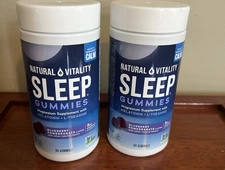 2PK Natural Vitality Sleep Gummies Magnesium Blueberry Pomegranate 60ct