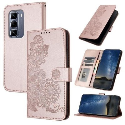 Für Infinix Hot 50 Pro 4G Datura Flower Embossed Flip Leder Handyhülle Hülle