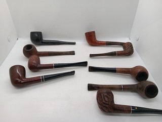 pipa tabacco vintage lotto di 9. Medico Duca della Corona tutti usati alcuni non marcati