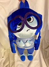 Disney / PIXAR Inside Out Sadness 12" Stuffed Plush Backpack Toy Sad purse
