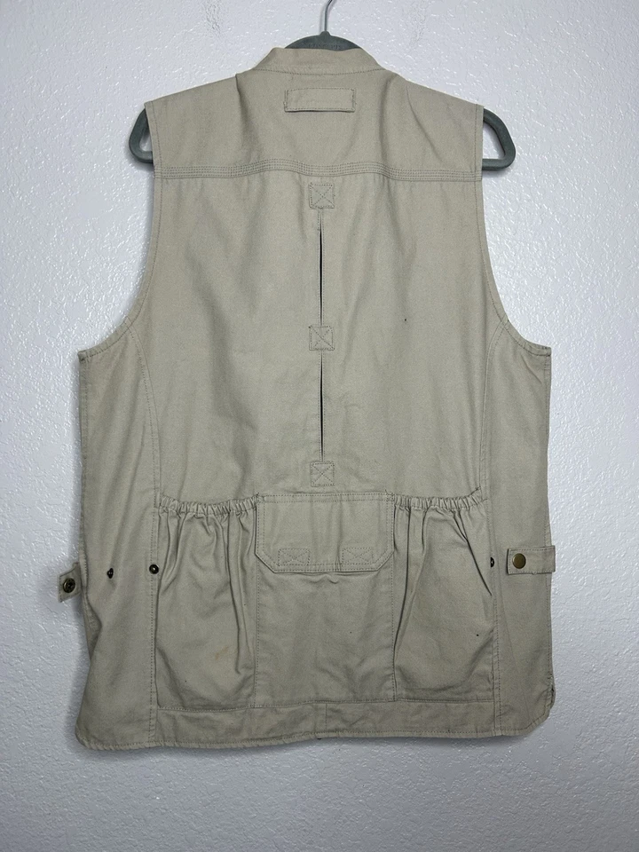 5.11 Tactical Series Tan Canvas Vest Pockets Button Zip Outdoor Hunting Medium - Image 2 of 4