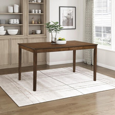 Modern 55.5" Rectangular Dining Table for 4 - Chestnut Wood Finish