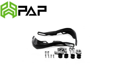 Dirt Bikes Handprotektoren Wrap Around schwarz mit Alu Verstärkung Bar & Bolt Kit