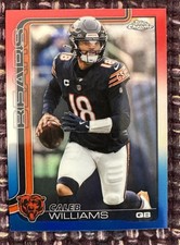 2025 Topps Chrome NFL Caleb Williams Red White & Blue SP Refractor