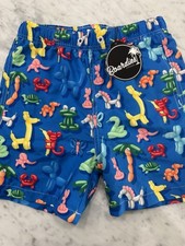 Boardies Boys Blue balloon animal birthday Swim Shorts Swim Suit Size 9 10