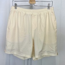 BAD BIRDIE Golf Lined Range Shorts Pull On Breathable Ivory Cream Size L