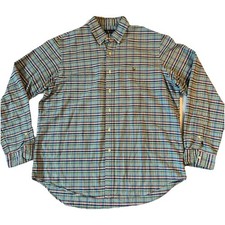 Men s Ralph Lauren XL Classic Fit Long Sleeve Button Down Plaid Shirt Flesh Pony