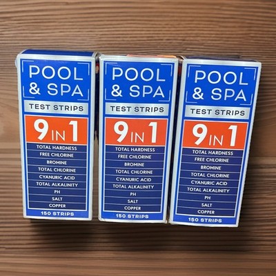 Pool & Spa Test Strips - 9 in 1   150 Strips Per Box. 3 Boxes of 150. 450 Strips