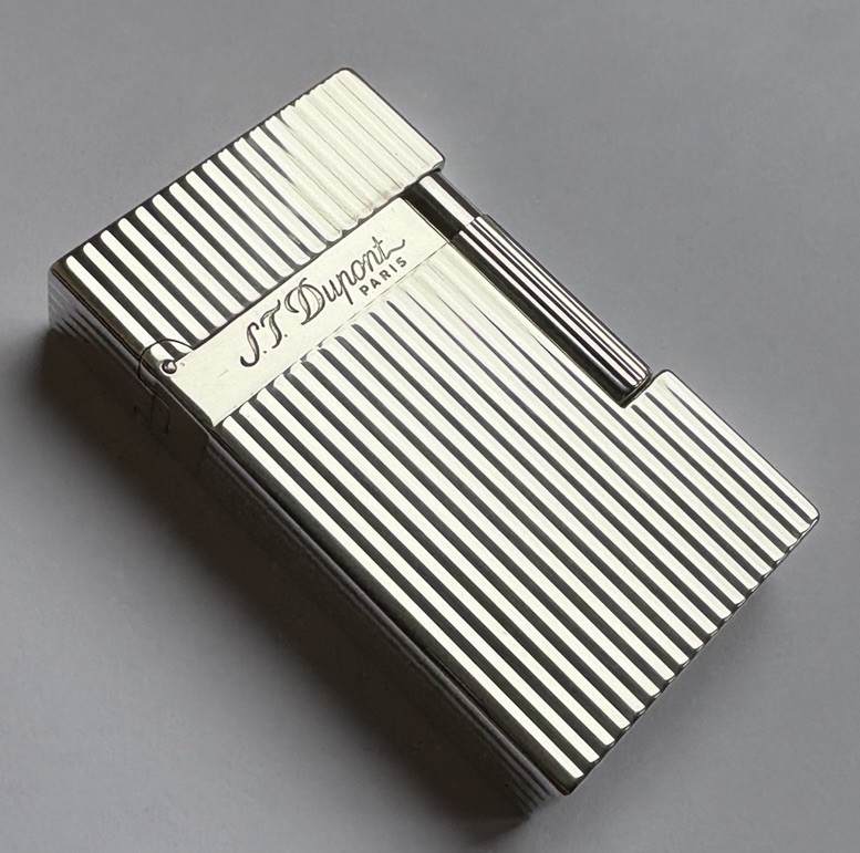MINT St Dupont Silver &lsquo;Montparnasse&rsquo; DUAL FLAME Ligne 2 Lighter-Fully Overhauled