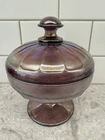 Fenton Carnival Glass Purple BonBon Dish With Lid Wysteria Amethist #643