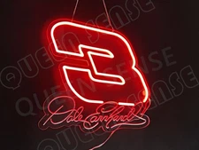 16"x13" Nascar 3 Dale Earnhardt Race LED Neon Sign With Dimmer USB Powered Light