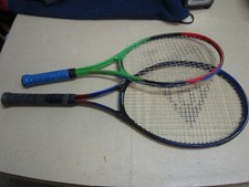 2 TENNIS RACQUETS SPALDING SKILLBUILDER DUNLOP VIBROTECH EXTRA LONG
