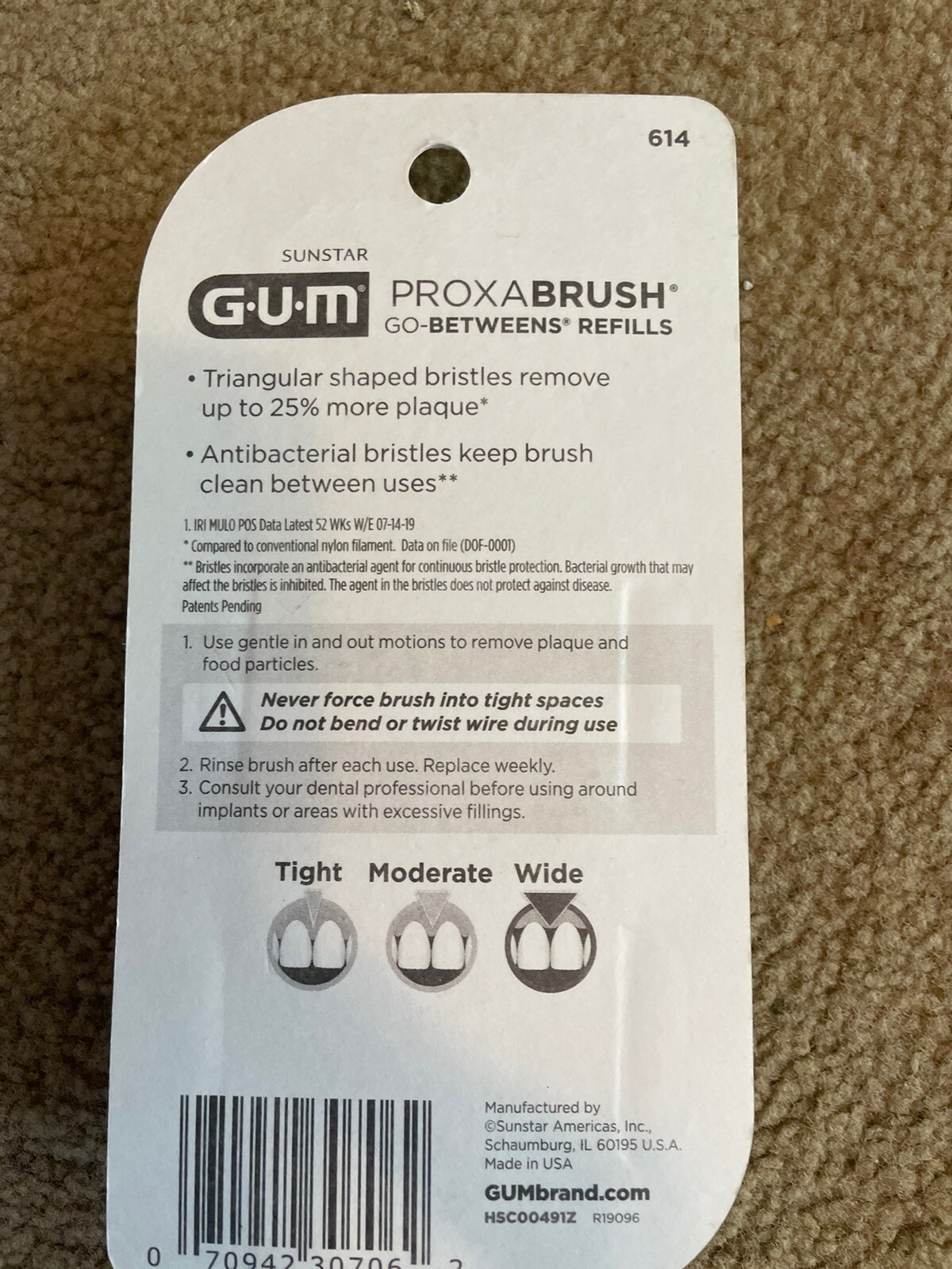 GUM Proxabrush GoBetweens Interdental Brush Refills Wide 16 Count Lot