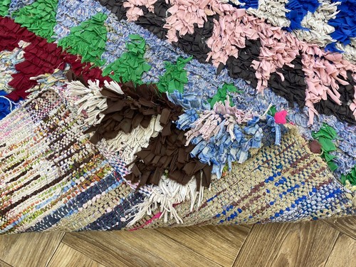 Shaggy Colorful Rug,Soft Entryway Kilim Runner,Handmade Mat Door Hallway ,2x6ft - Picture 12 of 13