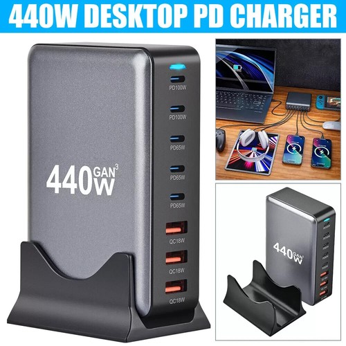 GaN Fast Charging Station USB-C PD Desktop Charger Dock For iPhone Mac NEW AU - Picture 2 of 19